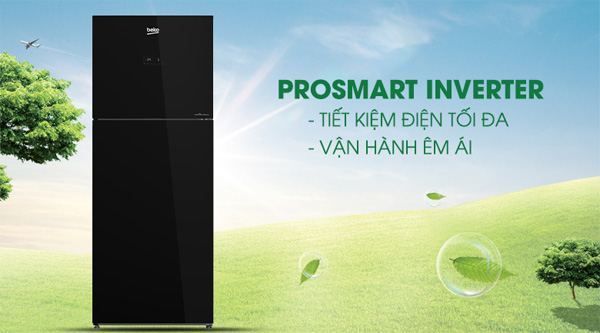 Tủ lạnh 2 cánh Beko Inverter 375 lít RDNT401E50VZGB