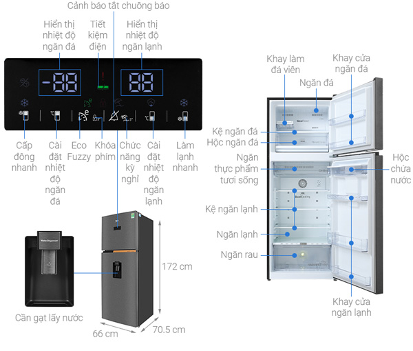 Tủ lạnh Beko Inverter 375 lít RDNT401E50VZDK