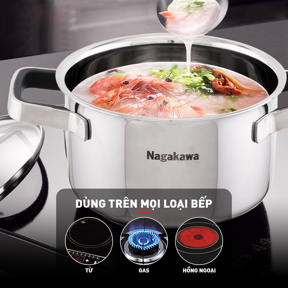 Nồi inox không kén bếp nấu