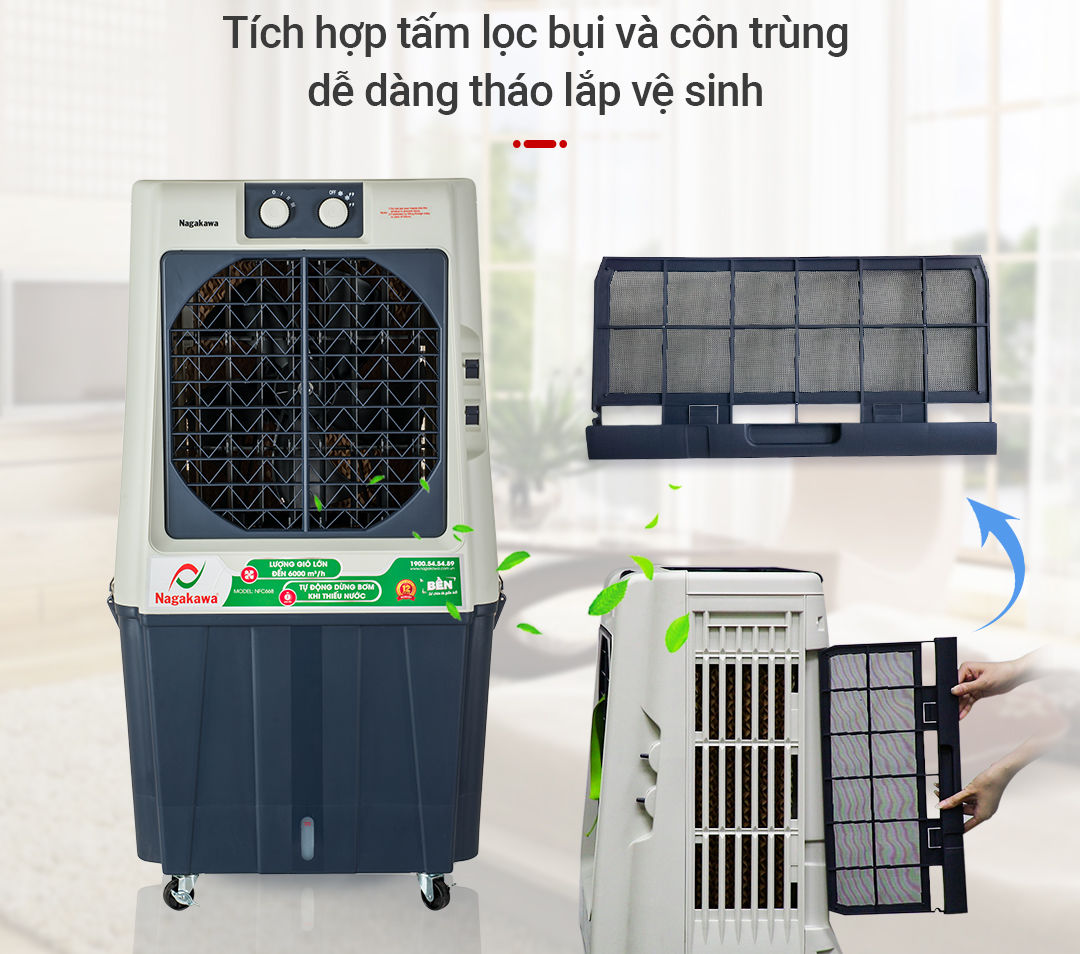 Tấm lọc bụi dễ tháo lắp vệ sinh