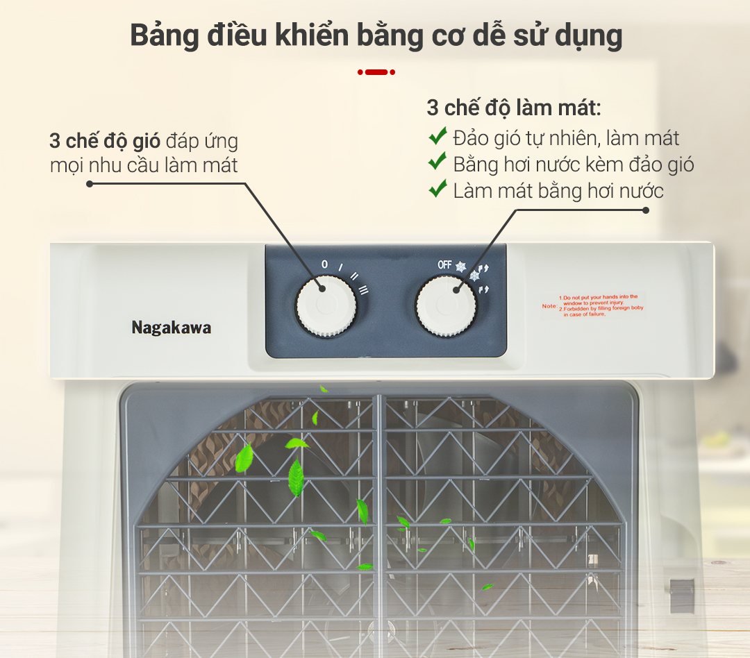 Quạt làm mát với 3 tốc độ gió