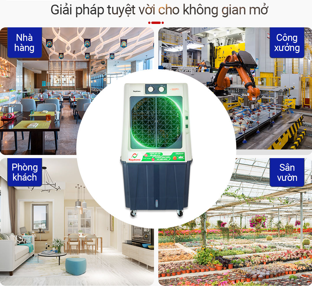 Máy làm mát dùng cho nhiều không gian khác nhau