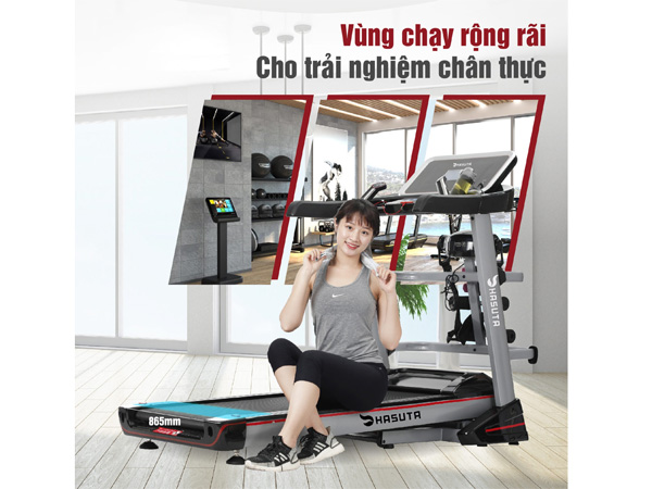 Thảm chạy rộng rãi và êm ái