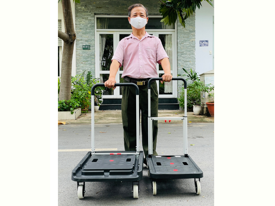 Xe đẩy hàng 4 bánh gấp gọn Maxkiwi PT0096B