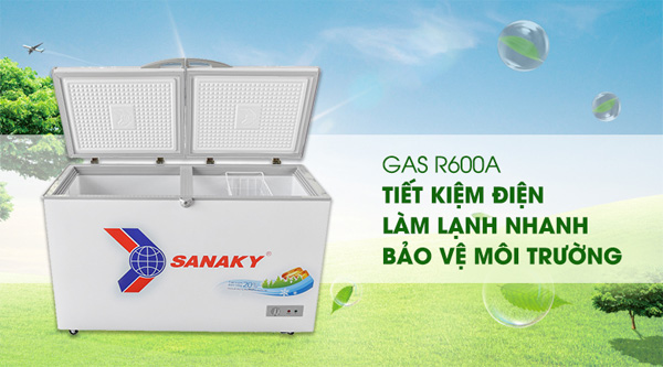 tủ đông VH 4099A1 còn sử dụng gas R600a tiết kiệm điện, làm lạnh nhanh