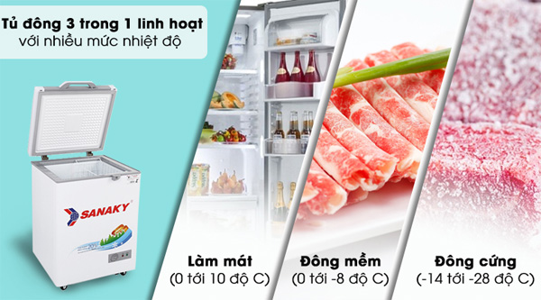 Tủ đông Sanaky 100 lít VH-1599HYK 