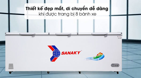 Tủ đông Inverter một ngăn ba cánh mở Sanaky VH-1199HY3 sở hữu thiết kế đơn giản