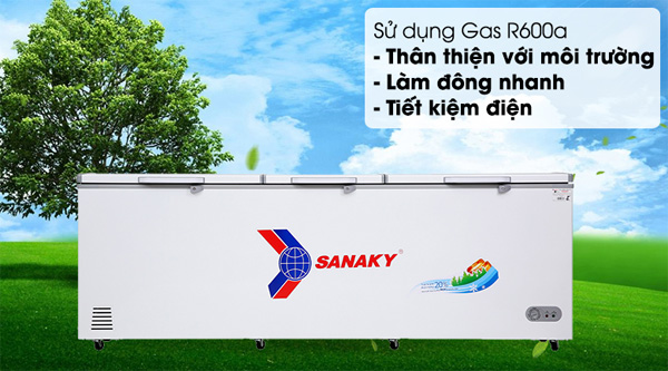 Tủ đông Sanaky 1199HY3 sử dụng gas R600a