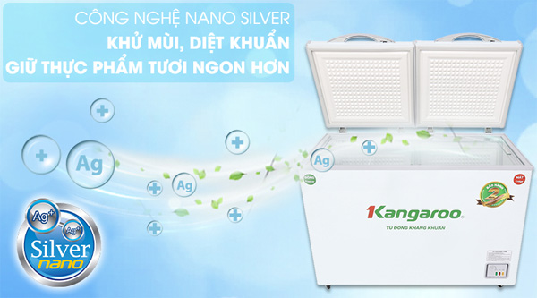 Tủ đông kháng khuẩn 2 ngăn 400 lít Kangaroo KG400NC2
