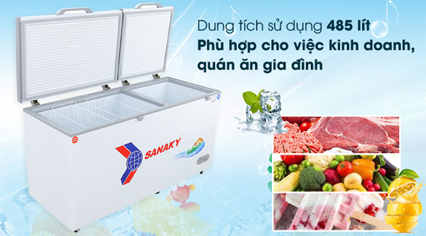 Tủ đông Sanaky VH-6699W1 sở hữu dung tích lớn