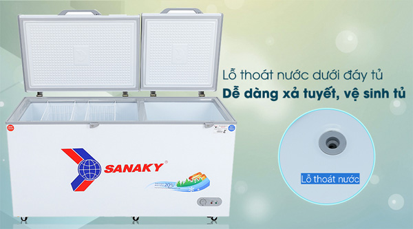 Tủ Sanaky 6699W1 có lỗ thoát nước tiện lợi