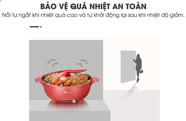 Nồi lẩu uyên ương Bear SUBE006