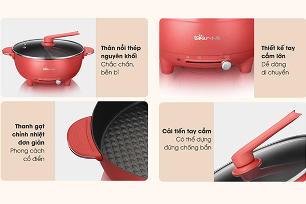 Nồi lẩu uyên ương Bear SUBE006