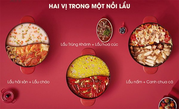 Nồi lẩu uyên ương Bear SUBE006