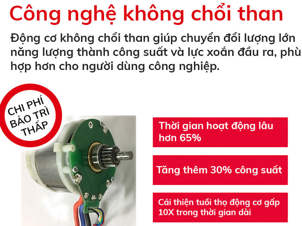 Ưu điểm của công nghệ không chổi than