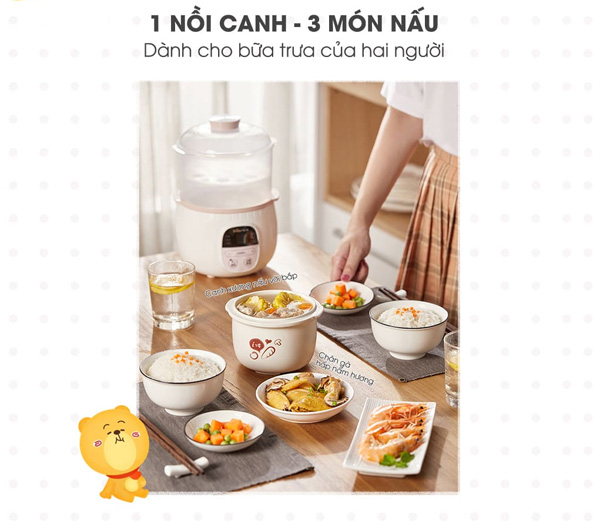 Nồi nấu chậm 0,8L Bear SUBE001