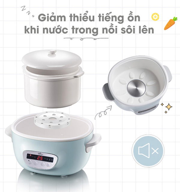 Nồi Nấu Chậm 2.5L Bear SUBE003 (có lồng hấp)