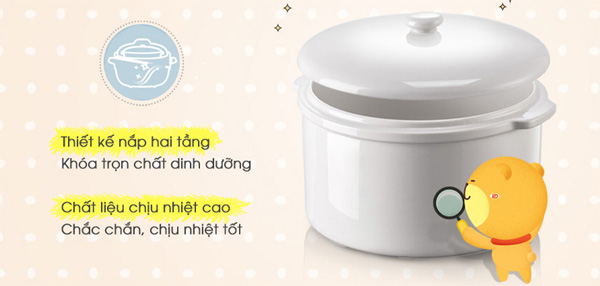 Nồi Nấu Chậm 2.5L Bear SUBE003 (có lồng hấp)