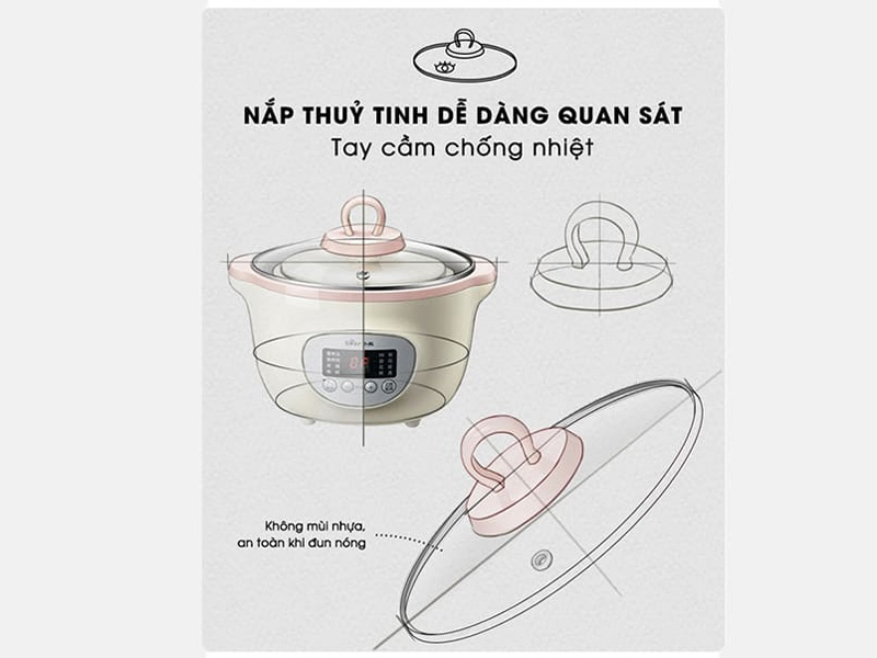 Nắp nồi thiết kế kín, không thoát hơi