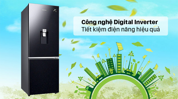 Tủ lạnh Samsung RB30N4190BU ứng dụng công nghệ Digital Inverter tiết kiệm điện, hoạt động êm ái