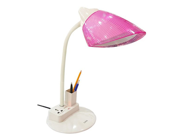 Đèn bàn học bóng led 5w Lioa 01B (Có hộc đựng bút, ổ cắm đa năng)