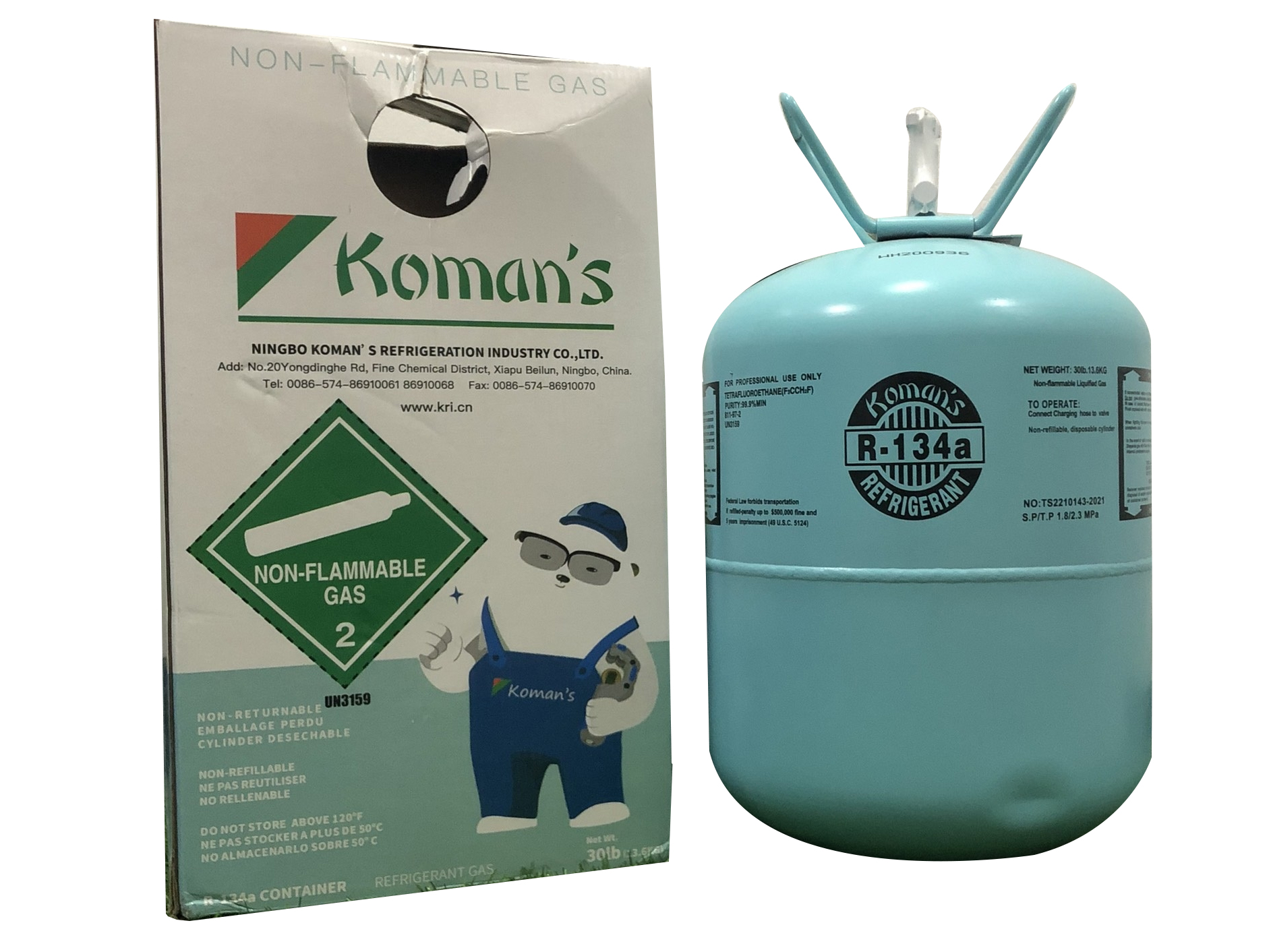 Gas lạnh Koman's R134A bình 13.6kg