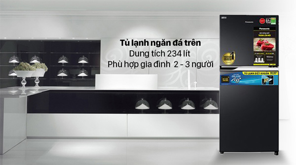 Tủ lạnh Panasonic NR-TV261BPKV có dung tích sử dụng 234 lít