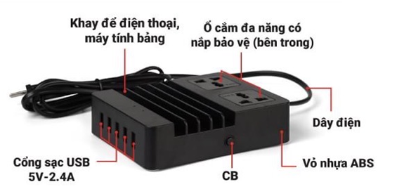 Trạm sạc điện thoại thông minh 2D22N5USB/2D22WN5USB ( 5 cổng sạc USB 5V-2.5A)