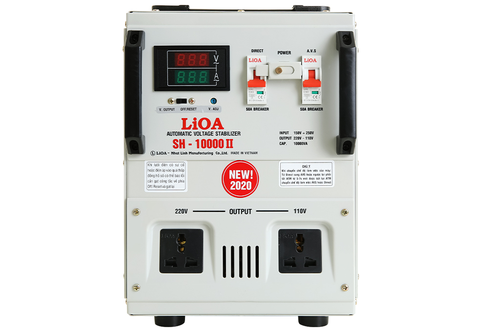 Ổn áp 1 pha Lioa 10KVA SH 10000II (dải điện áp đầu vào 150V - 250V)