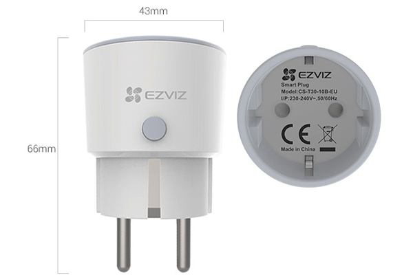  Ổ cắm thông minh Wifi điều khiển bằng giọng nói có thống kê điện tiêu thụ EZVIZ CS-T30-10B