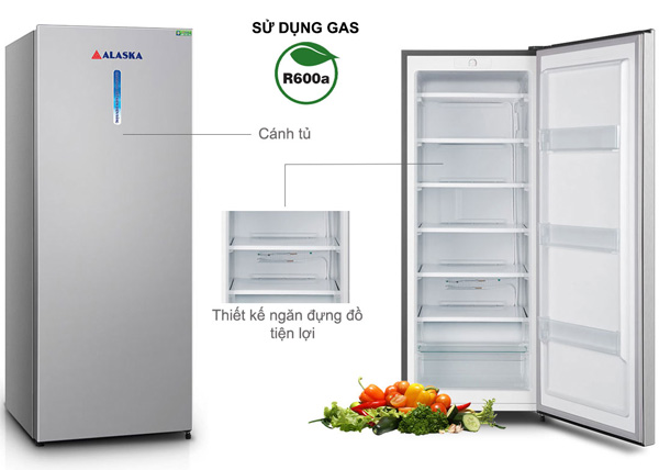 Tủ được chia làm nhiều ngăn khác nhau