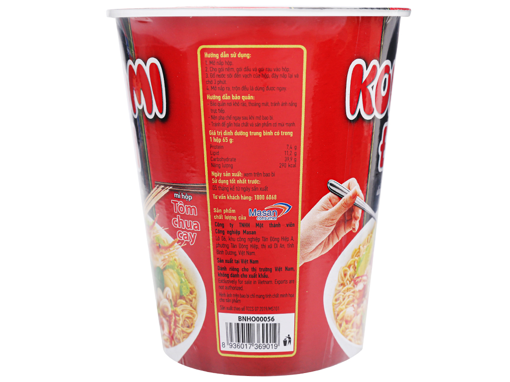 Thùng 24 ly mì Kokomi Đại tôm chua cay 65g