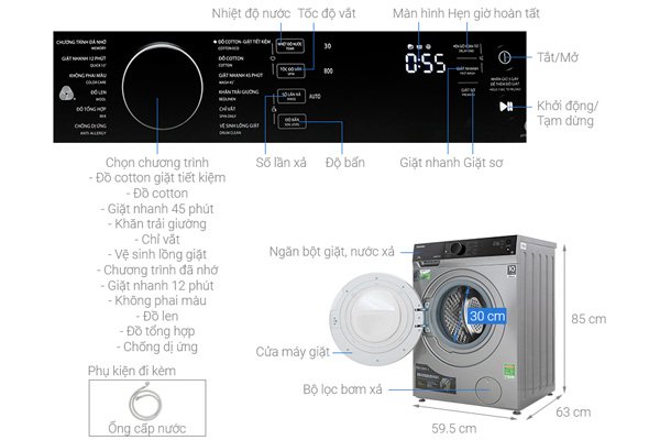 Máy giặt lồng ngang Toshiba TW-BK105M4V (SK) - mới 2021