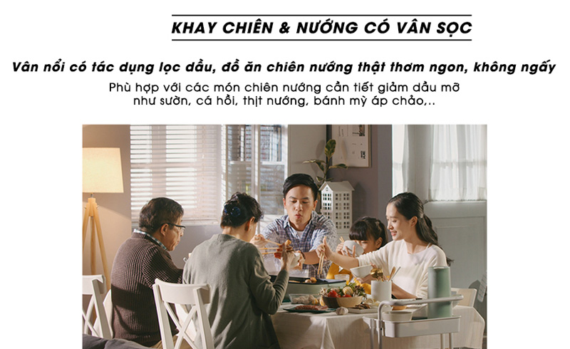 Khay nướng thiết kế hạn chế dầu mỡ
