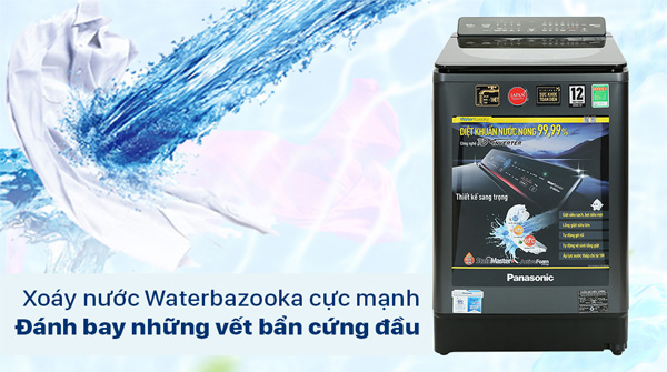 máy giặt lồng đứng Panasonic NA-FD14V1BRV sử dụng xoáy nước waterBazooka