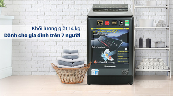 Máy giặt lồng đứng Panasonic Inverter NA-FD14V1BRV có khối lượng giặt 14kg