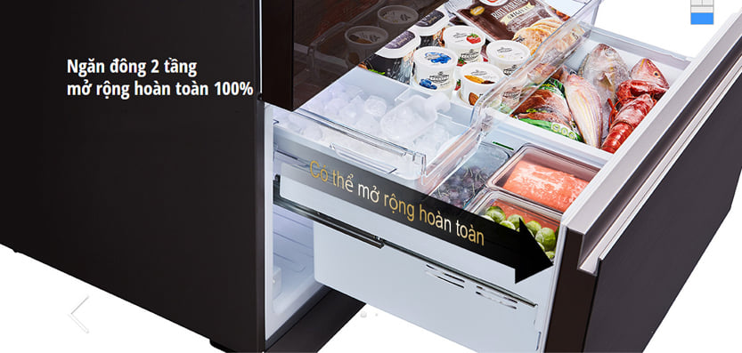 Ngăn đông thiết kế kéo mở tiện lợi