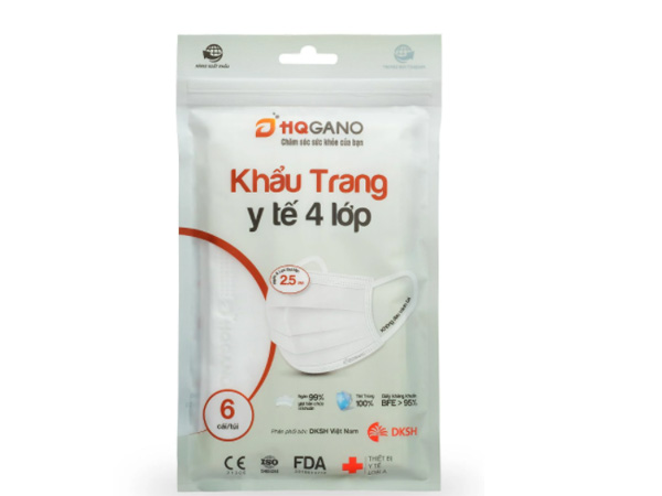 Khẩu trang y tế 4 lớp (1 túi 6 chiếc)