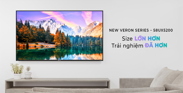 Smart Tivi Casper 58UX5200 UHD màn hình 58 inch phù hợp cho phòng khách, phòng họp... 