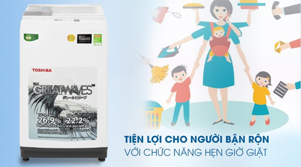 Máy giặt lồng đứng 9kg Toshiba AW-K1000FV(WW)