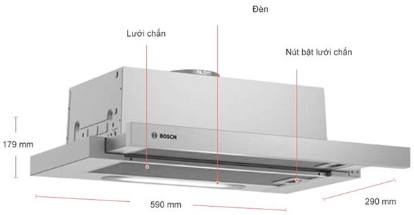 Máy hút mùi âm tủ Bosch DFL064W53B