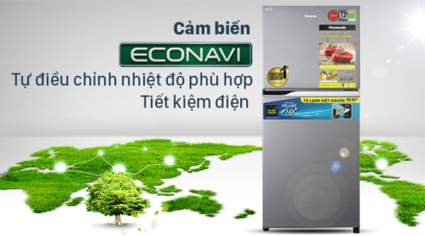 Tủ lạnh Panasonic Inverter 234L NR-TV261APSV tiết kiệm điện hiệu quả với cảm biến Econavi