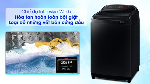 chức năng Intensive Wash trên máy giặt Samsung WA10T5260BV/SV giúp hòa tan bột giặt hiệu quả