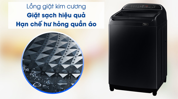 máy giặt Samsung WA10T5260BV/SV có lồng giặt kim cương tránh hư tổn sợi vải