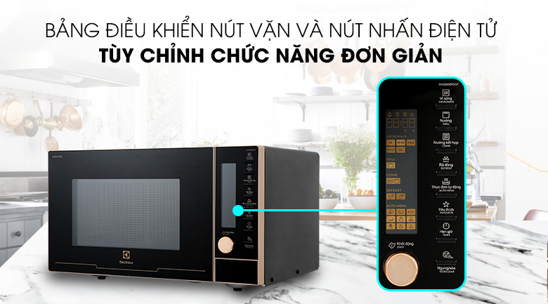 Bảng điều khiển của lò vi sóng Electrolux EMG25D89GGP