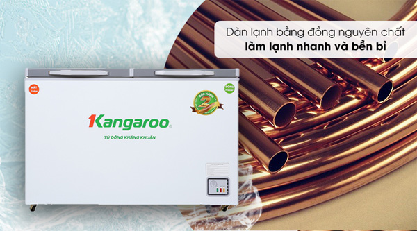 Tủ đông Kangaroo 327 lít KG498KX2 sử dụng dàn lạnh bằng đồng