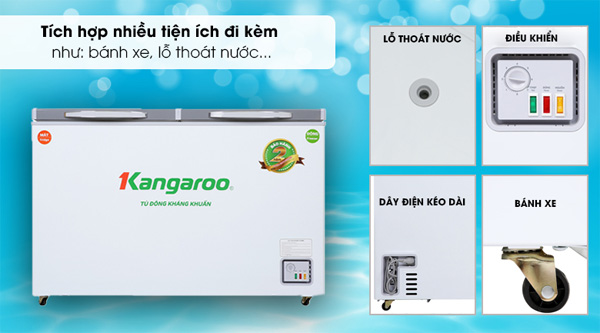 Tủ đông Kangaroo 327 lít KG498KX2 có nhiều tiện ích