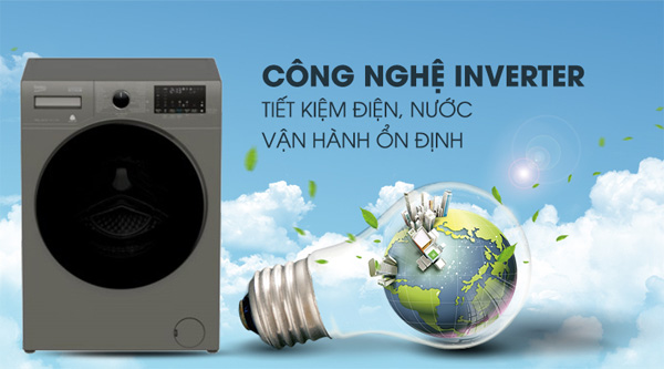  Máy giặt lồng ngang Beko Inverter 10 kg WCV10749XMST (1400 vòng/ phút)