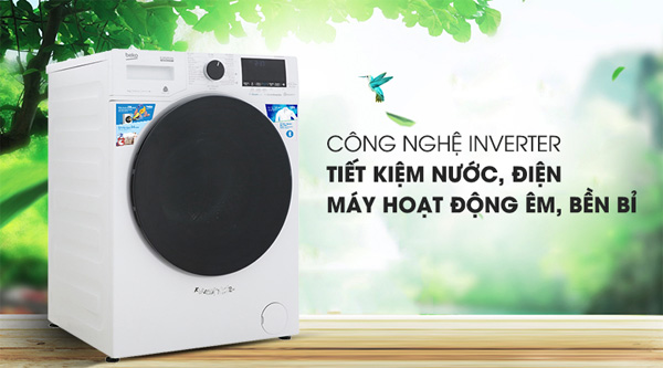 Máy giặt lồng ngang Beko Inverter 9kg WCV9649XWST