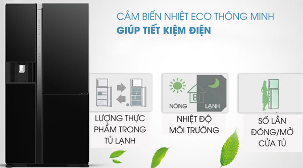 Tủ lạnh Hitachi Inverter 569 lít R-MX800GVGV0(GBK) 3 cánh, kính đen